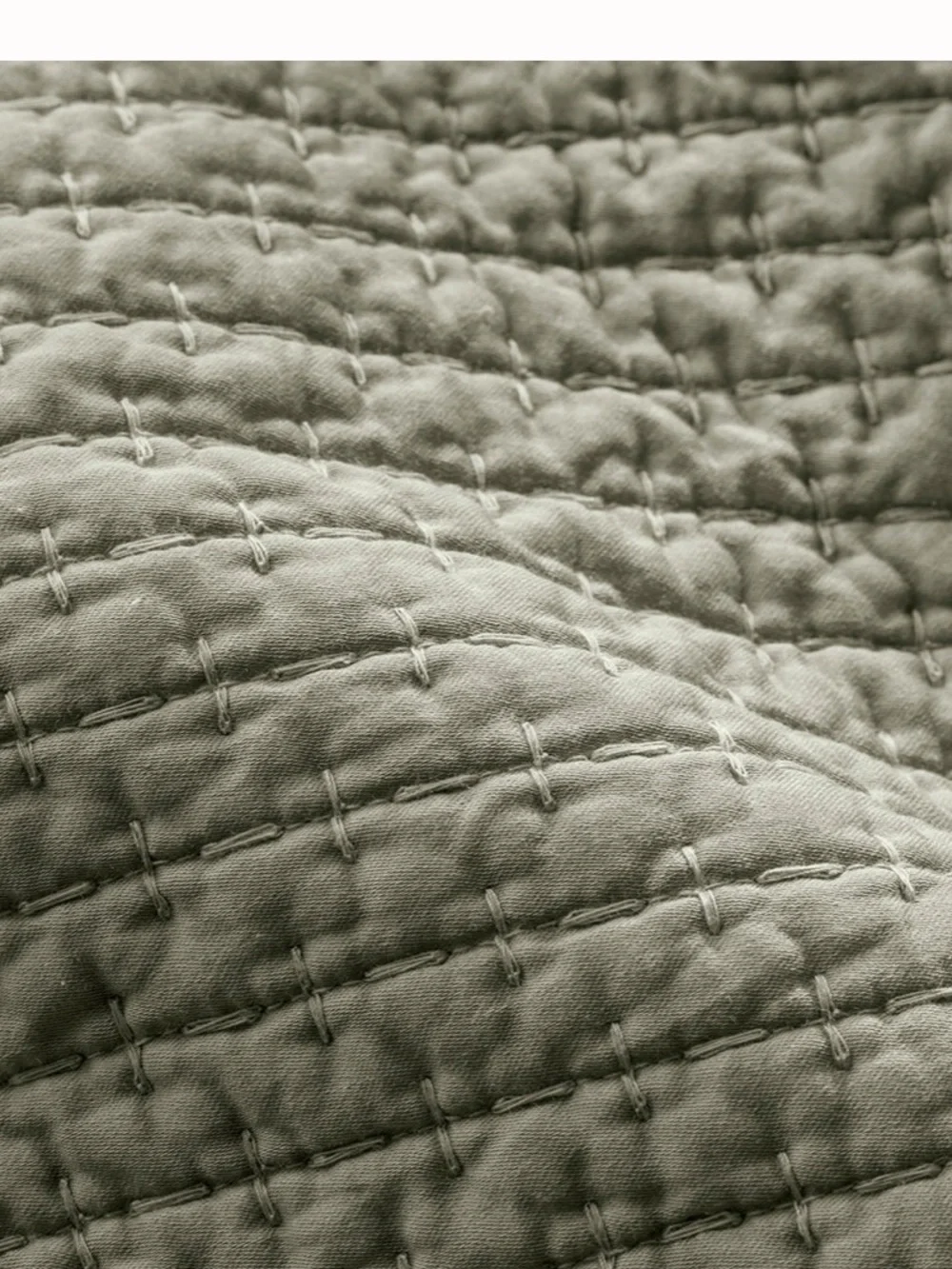 Boll & Branch Signature Textured Stitch Organic Cotton Quilt Sageleaf Full Queen